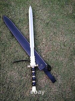 Beautiful CUSTOM HAND MADE High Carbon STEEL Sword with brass & horn handle