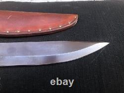 Beautiful Heavy Custom Bowen Blades WV Bowie Fixed Blade Knife with Brass Handles
