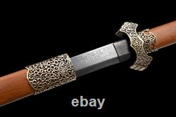 Beautifully Brass rosewood Tang Dao Chinese Sword Folded Steel Battle Knife