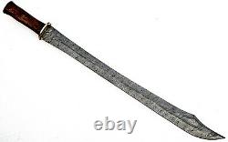 Best-selling Damascus Steel Hand Forged Warrior Sword With Wood And Brass Handl