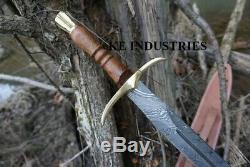 Blacksmith New Custom Made Damascus Steel Viking Medieval Sword Wooden Handle