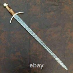 Blacksmith New Custom Made Damascus Steel Viking Medieval Sword, Wooden Handle