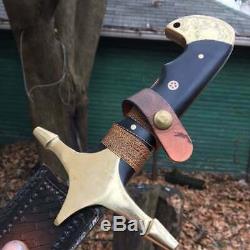 Blacksmith New Custom made Damascus Steel Ertugrul Scimitar Sword Micarta Handle