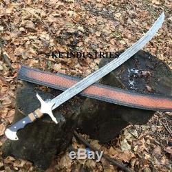 Blacksmith New Custom made Damascus Steel Ertugrul Scimitar Sword Micarta Handle
