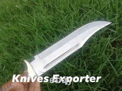 Blacksmith New Custom made Spring Steel Hunting Survival Knife, Leather Handle