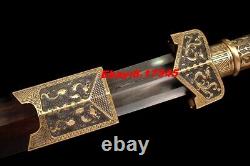 Brass Handle Chinese Emperor Saber Knife Dragon Dao Sword Folded Steel Han Jian