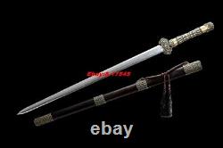Brass Handle Chinese Handmade Sword Tempered Folded Steel Han Tang Saber Jian