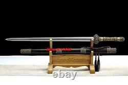 Brass Handle Chinese Handmade Sword Tempered Folded Steel Han Tang Saber Jian