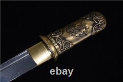 Brass Handle Chinese KUNGFU Short Dao Sword Folded Steel Dagger Han Jian Saber