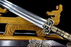 Brass Handle Chinese Saber Sword Han Tang Battle Dao Jian Sharp Damascus Steel
