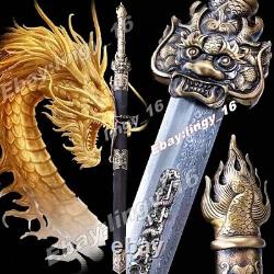Brass Handle Dragon King Saber Battle Han Jian Folded Steel Sharp Chinese Sword