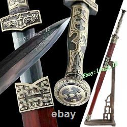 Brass Handle Han Tang Saber Sharp Damascus Steel Sword Chinese KungFu Dao Jian