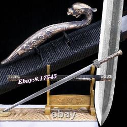 Brass Handle KungFu Dragon Sword Chinese Folded Steel Han Tang Saber Battle Jian