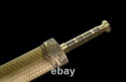 Brass Handle Manganese Steel Blade Broad knife Chinese KUNGFU Sword Battle Ready
