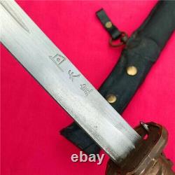 Brass Handle OxHide&Steel Sheath Japanese NCO Sword Samurai Katana Saber AC