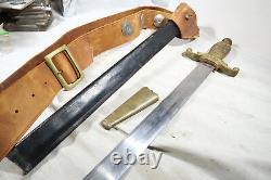 Brass Handle Short Sword Masonic w Bandolier 1800s Fraternal Sword