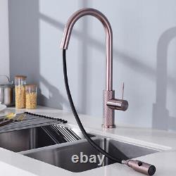 Brass Kitchen Sink Faucet Brushed Bronze Pull Out Stainless Steel Single Handle