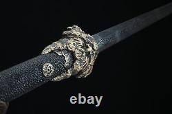 Brass Sheath Tang Dao Chinese KUNGFU Battle Knife Folded Steel Sword Collectible