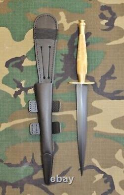 British Army Fairbairn Sykes Commando knife 2nd pat brass handle Made in England