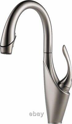 Brizo Vuelo Pullout Spray Single Handle Kitchen Faucet, Stainless Steel