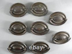 Bronze Brass Plated Chippendale Hepplewhite Oval Drawer Pulls Handle Lot 8 Antqe
