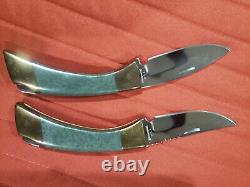 Browning Jade Lockback Folding Knife SET Stainless Steel Blade Brass Handle