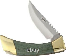 Browning Jade Lockback Folding Knife Stainless Steel Blade Brass Frame Handle