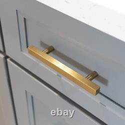 Brushed Gold Modern Kitchen Cabinet Handles Bar Pull Drawer Knob Stainless Steel