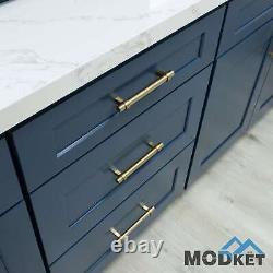 Brushed Gold Satin Brass Modern Cabinet Handles Pulls Kitchen Hardware Stainless