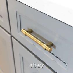 Brushed Gold Satin Brass Modern Cabinet Handles Pulls Kitchen Hardware Stainless