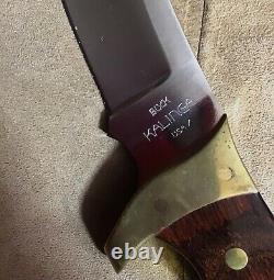 Buck Kalinga vintage fixed blade knife Brass guard and Cocobolo Wood Handle USA