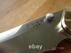 Buck Knife 419 Kalinga Pro Bos S30v Blade Brass Bluewood Handles Leather Sheath