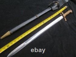 CIVIL War Style Sword Brass Handle Bayonet With Scabbard And Frog