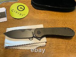 CIVIVI Elementum C907H Black stonewashed blade & BRASS handle Blade HQ Knife