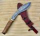 CUSTOM HANDMADE FORGED DAMASCUS STEEL 16 KUKRI KNIFE With WOOD / BRASS HANDLE