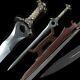 Carved Copper Handle Battle Ready Jian Sword Sharp Damascus Steel Blade Katana