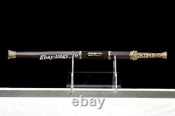 Chinese Han Dynasty Brass Handle Saber Jian Folded Steel Full Tang Battle Sword