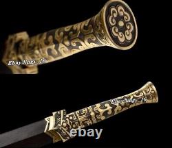 Chinese Han Dynasty Brass Handle Saber Jian Folded Steel Full Tang Battle Sword