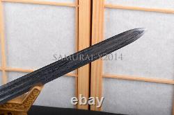 Chinese Sword Gentleman Jian Brass Fittings Ebony Handle Scabbard Folded Steel