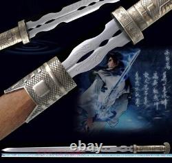 Chinese Wushu Dao Manganese Steel Anime Shark Tooth Sword Brass Handle