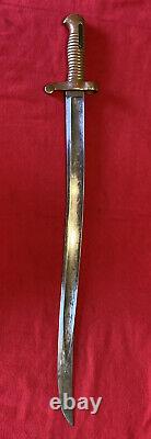 Civil War Era Zouave Rifle Style Brass handle Yataghan sword, Bayonet, 23-stamp