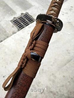Clay Tempered Folded Steel Japanese Samurai Katana Sword Brass Fittings Sharp