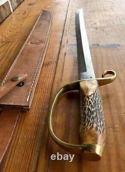Colt Knives D-Guard Short Guardian Sword Saber CT832 Pakistan Brass Stag Handle