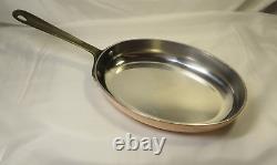 Cop-R-Chef All Clad Copper / Stainless Oval Omelet Fish Pan 10 Brass Handle