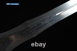 Copper Handle Chinese KUNGFU Broadsword Damascus Folded Steel Sword Battle Ready
