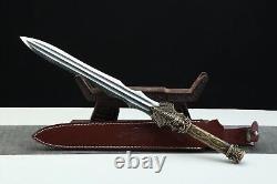 Copper Handle Sword Tiger Respect Jian Folded Steel Double Arc BattleReady Q7825