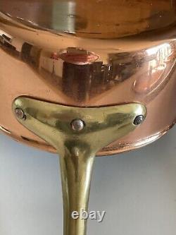 Copper Sause Pan withBrass Handle METAUX Ouvres-Vesoul Art et Cuisine France