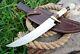 Custom HAND FORGED D2 STEEL Hunting KNIFE With Brass Guard & Antler Handle +sheath
