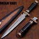 Custom Hand Forged Damascus Steel Hunting Dagger Knife Black Horn & Brass Handle