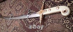 Custom Hand Made Stainless Steel King Sword Silver Blade with Brass Handle